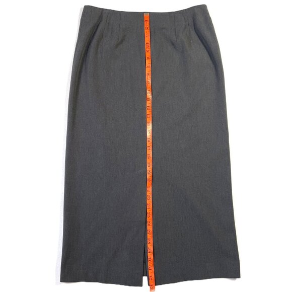 Caslon Maxi Skirt Size 14 P Gray Back Slit Tailored Quality Retro - Picture 9 of 11